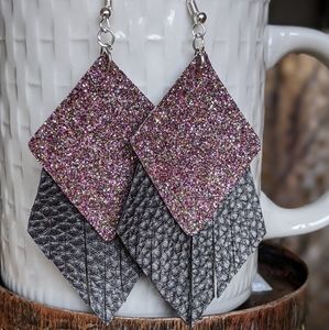 Faux leather earrings